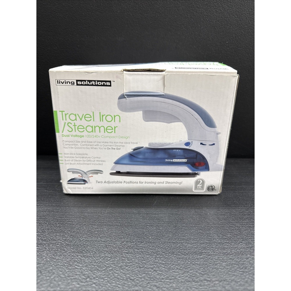 Travel Iron/Steamer Dual Voltage 120/240V compact Worldwide Travel model 593110